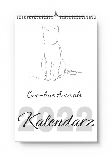 Kalendarz A3+ One Line Art ANIMALS
