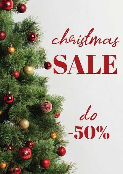 Plakat reklamowy christmas SALE do...