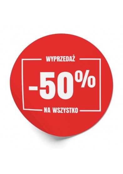 Etykiety WYPRZEDAŻ -50% NA WSZYSTKO E010