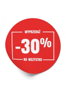 Etykiety WYPRZEDAŻ -30% NA...