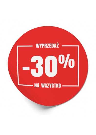 Etykiety WYPRZEDAŻ -30% NA WSZYSTKO E011