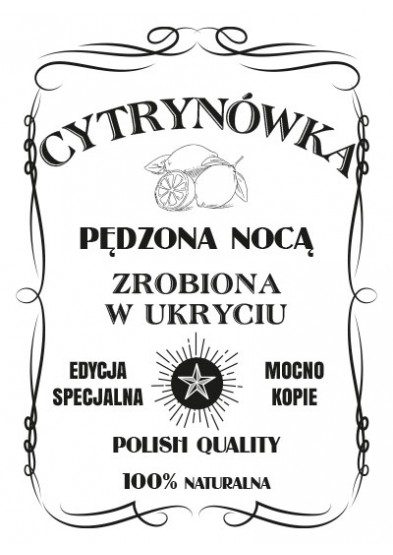 Etykiety na wódkę CYTRYNÓWKA C01